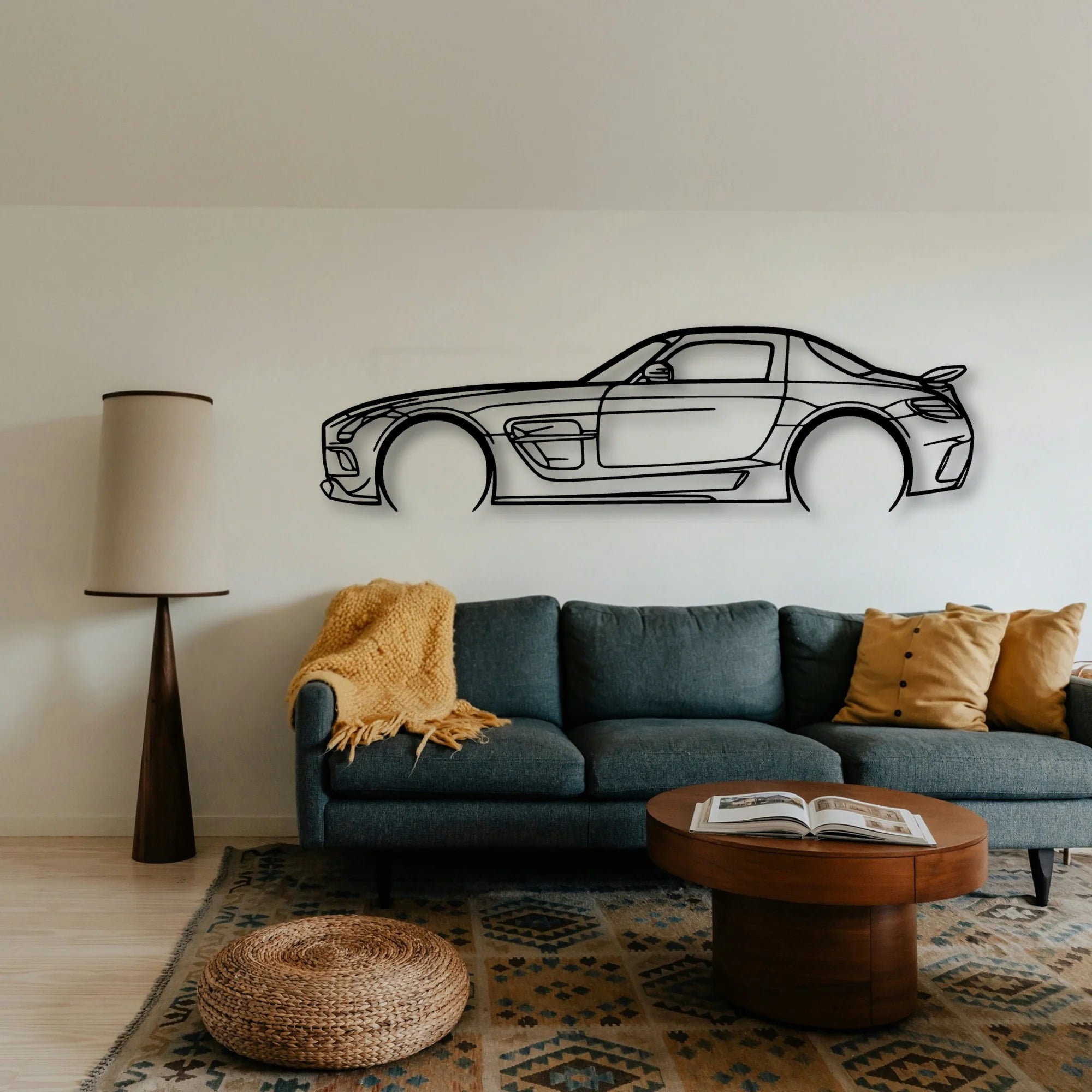 SLS AMG Black Series Classic Silhouette Metal Wall Art - Tinvibe