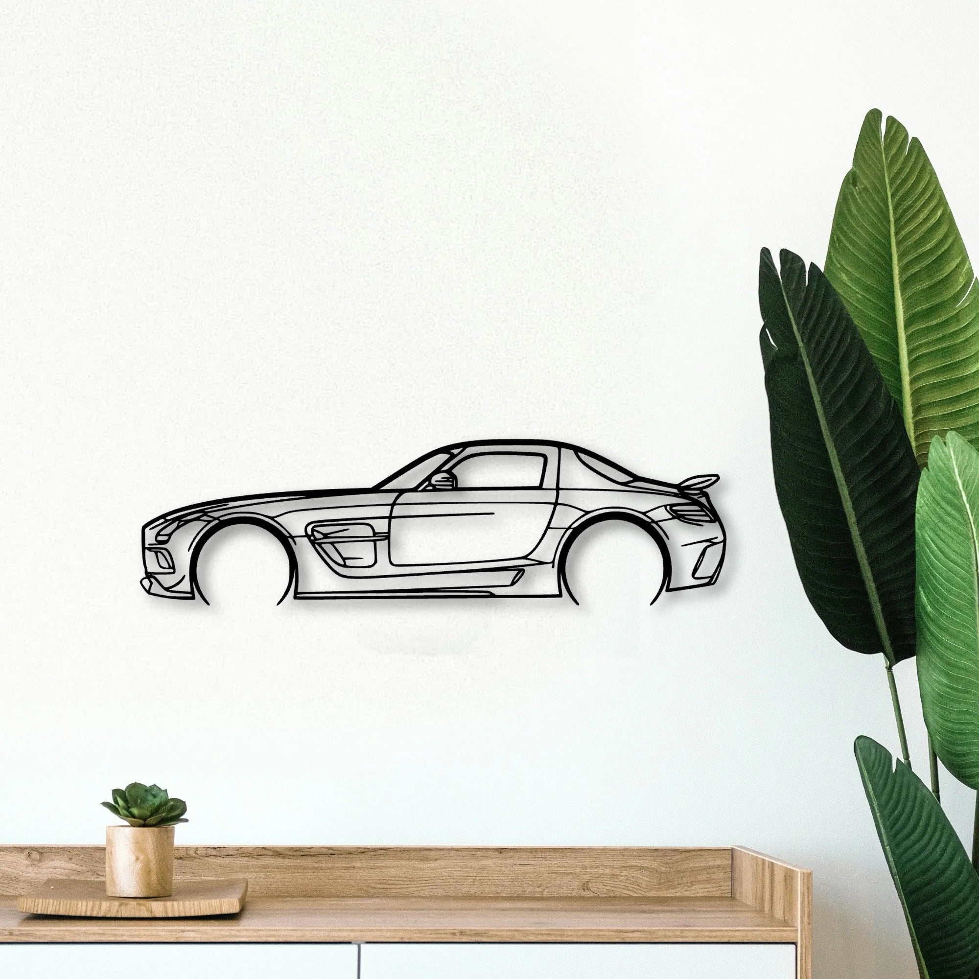 SLS AMG Black Series Classic Silhouette Metal Wall Art - Tinvibe