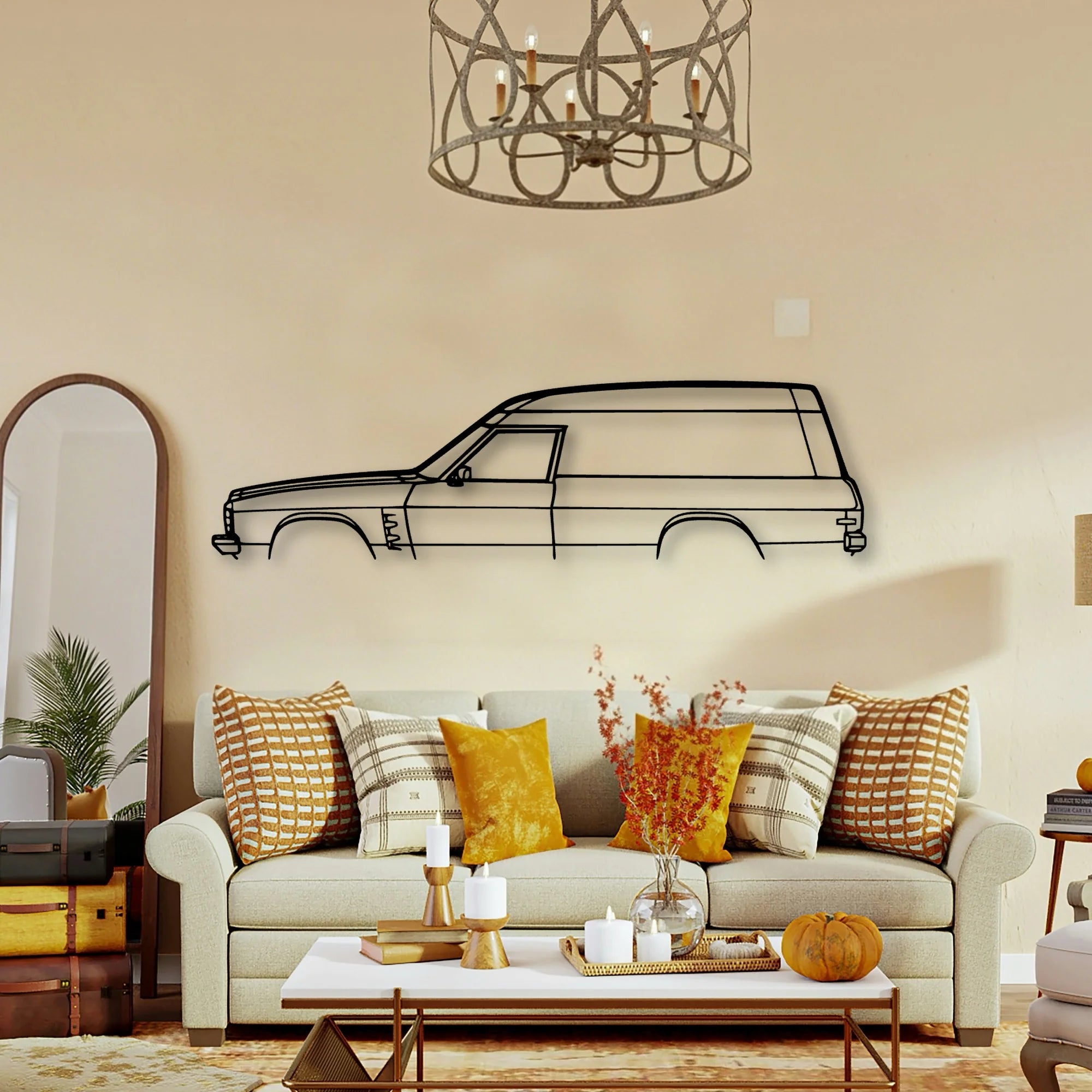 Sandman Panelvan 1975 Classic Silhouette Metal Wall Art - Tinvibe