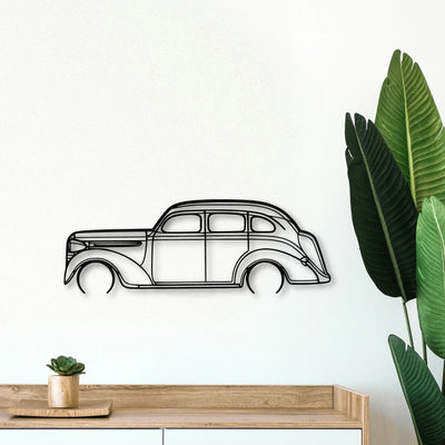 Sedan 1938 Classic Silhouette Metal Wall Art - Tinvibe