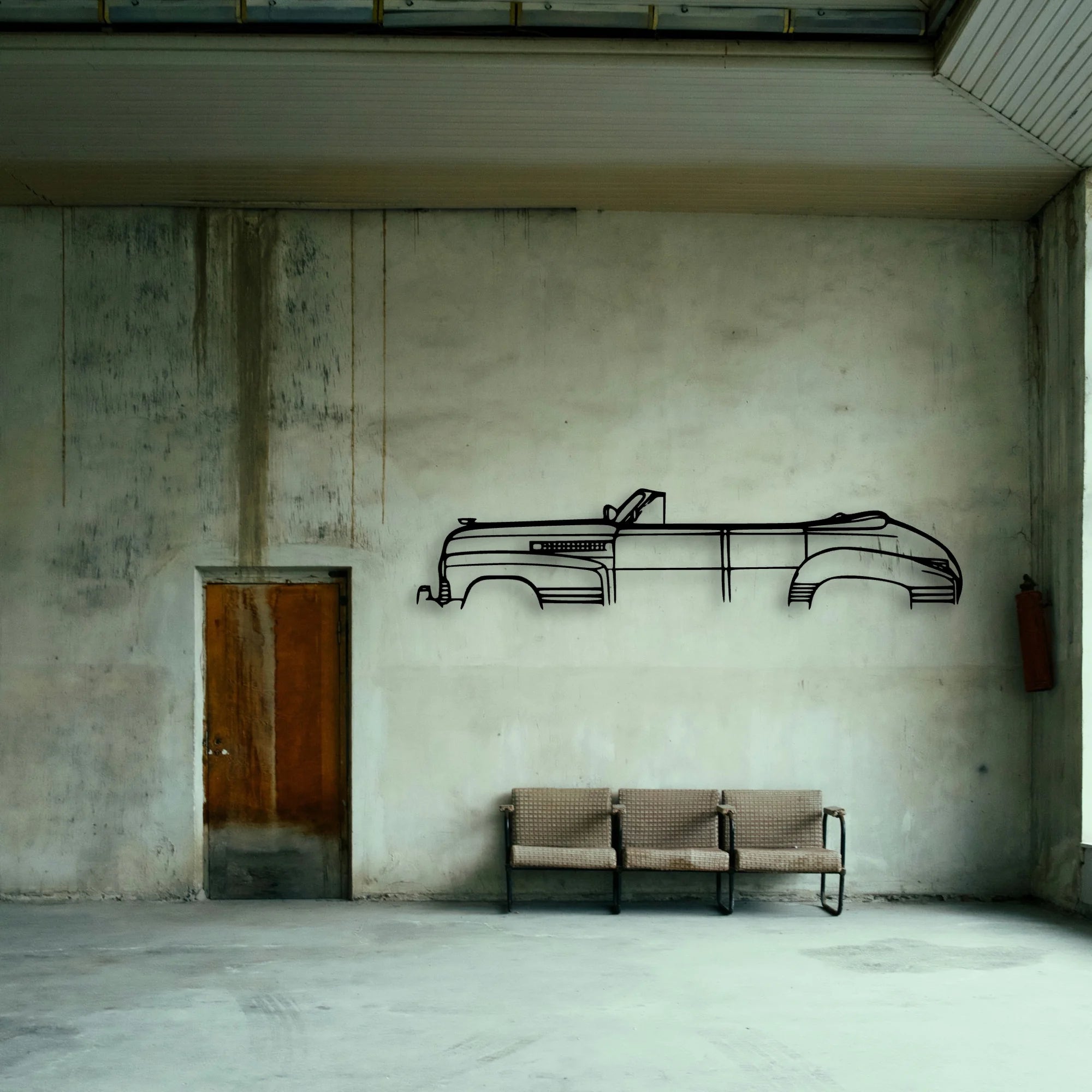 Series 62 Convertible 1941 Classic Silhouette Metal Wall Art - Tinvibe
