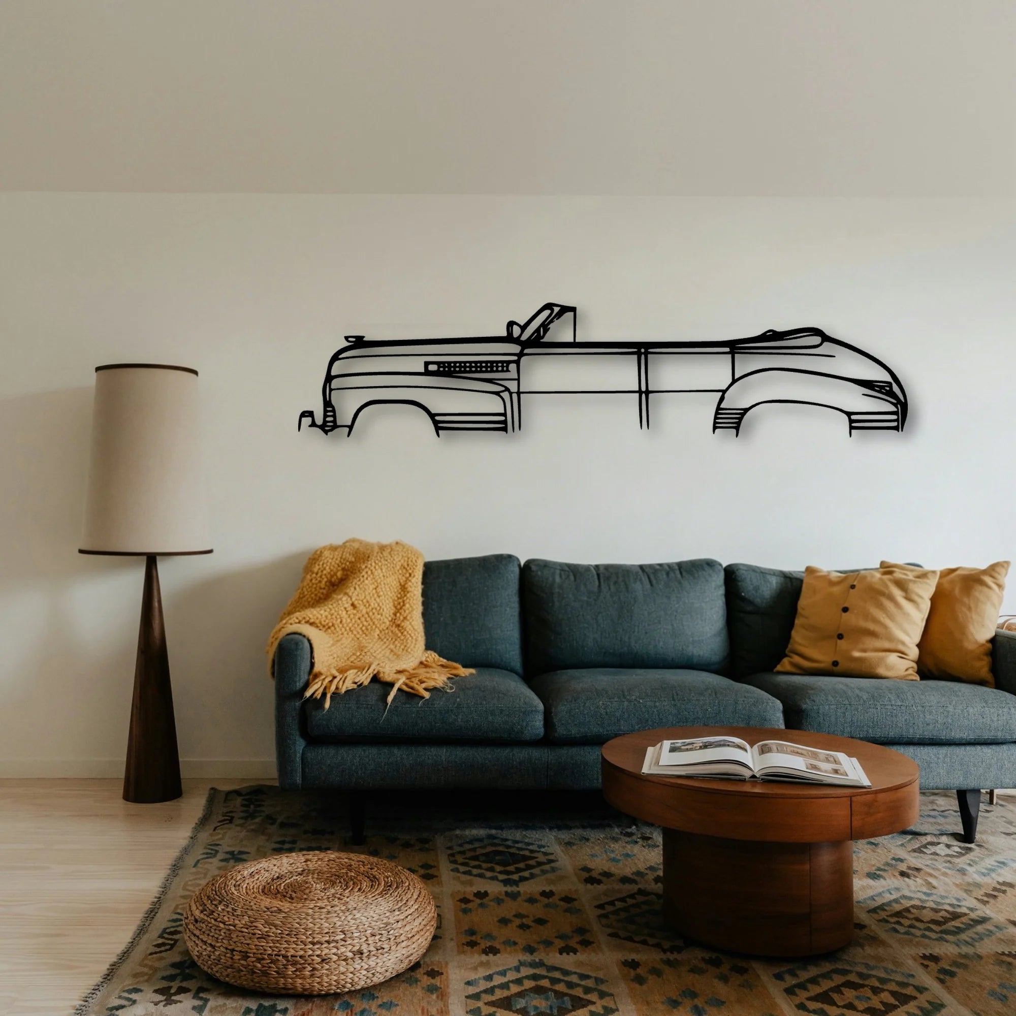 Series 62 Convertible 1941 Classic Silhouette Metal Wall Art - Tinvibe