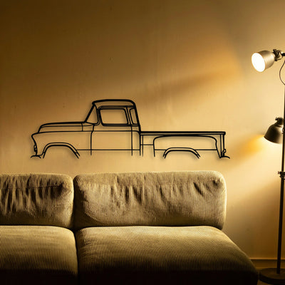 Short BED 3100 1955 Classic Silhouette Metal Wall Art - Tinvibe