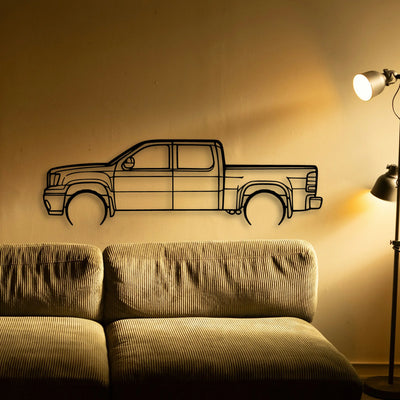 Sierra 1500 2013 Classic Silhouette Metal Wall Art - Tinvibe