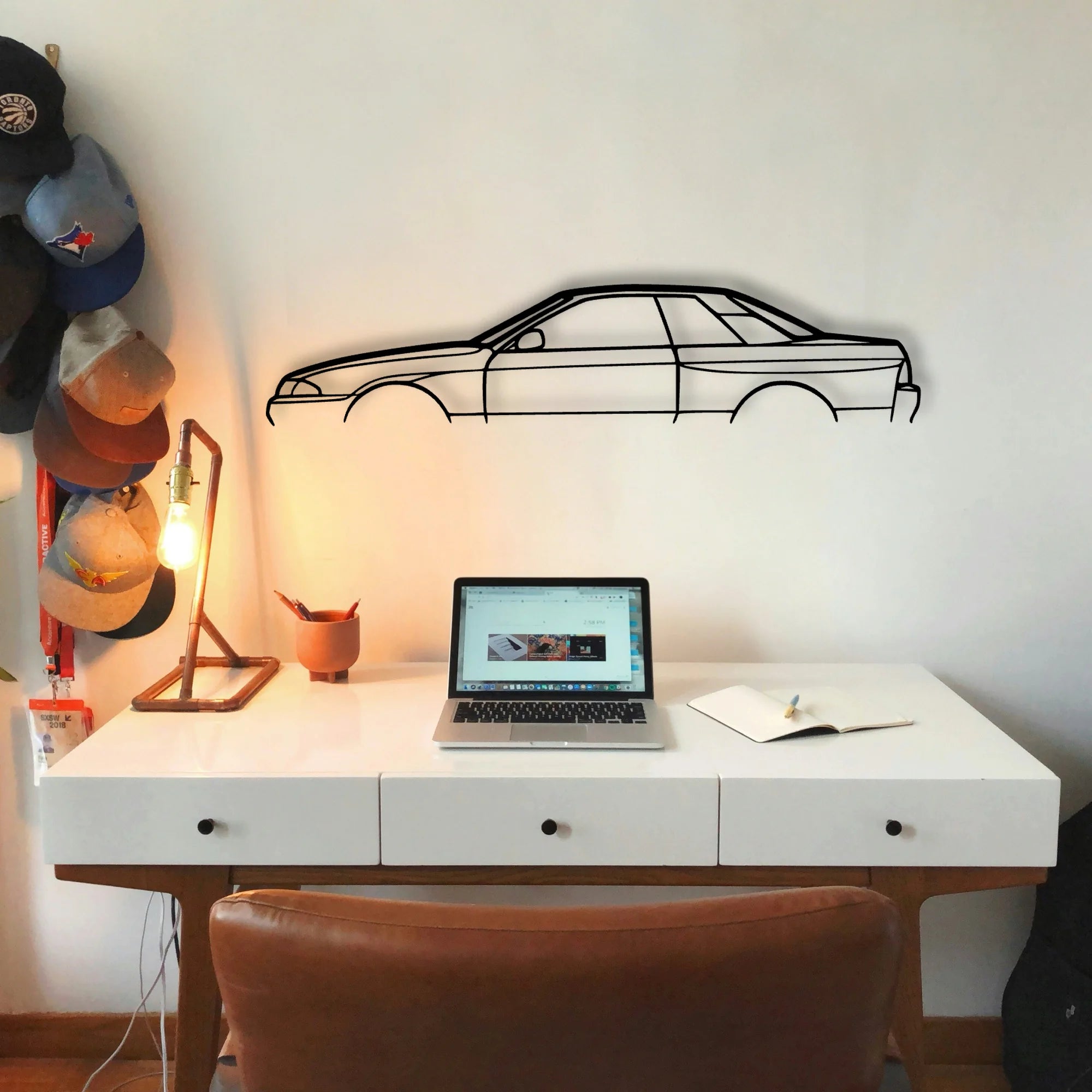 Skyline R32 GTS T Classic Silhouette Metal Wall Art - Tinvibe