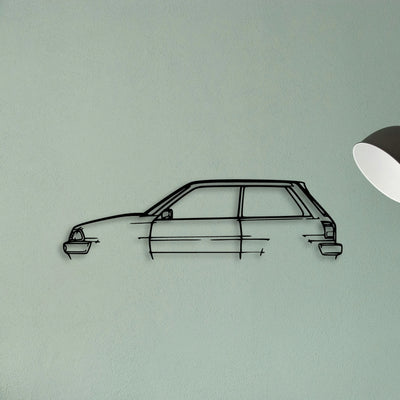 Starlet 1988 EP71 Classic Silhouette Metal Wall Art - Tinvibe