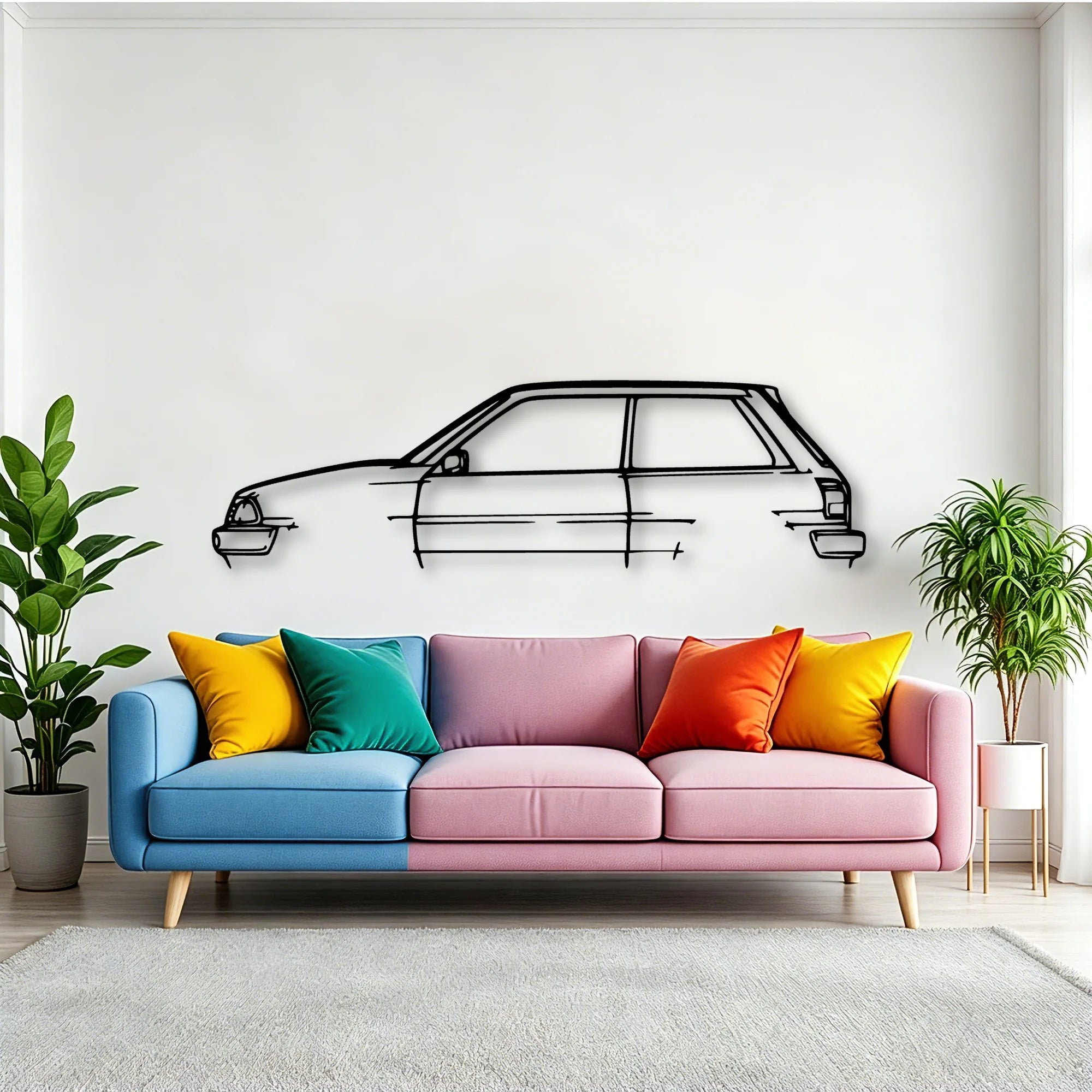 Starlet 1988 EP71 Classic Silhouette Metal Wall Art - Tinvibe