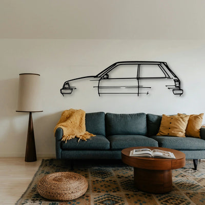 Starlet 1988 EP71 Classic Silhouette Metal Wall Art - Tinvibe