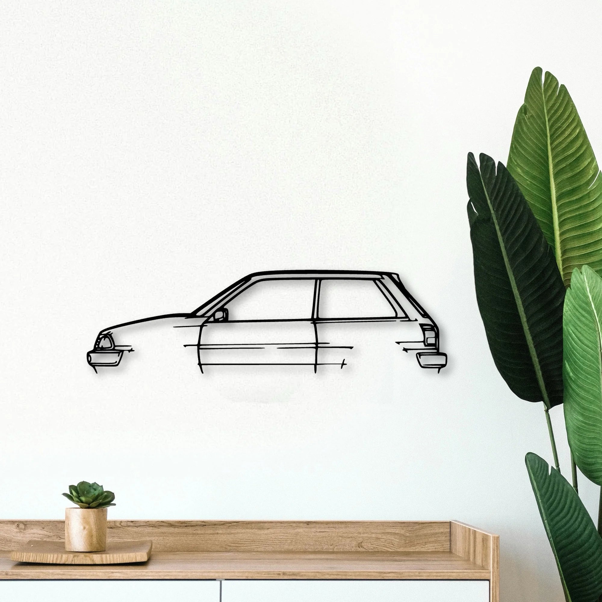 Starlet 1988 EP71 Classic Silhouette Metal Wall Art - Tinvibe