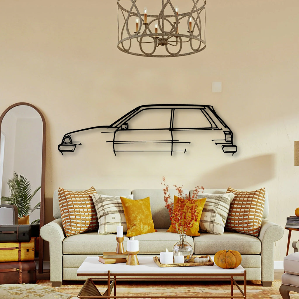 Starlet 1988 EP71 Classic Silhouette Metal Wall Art - Tinvibe