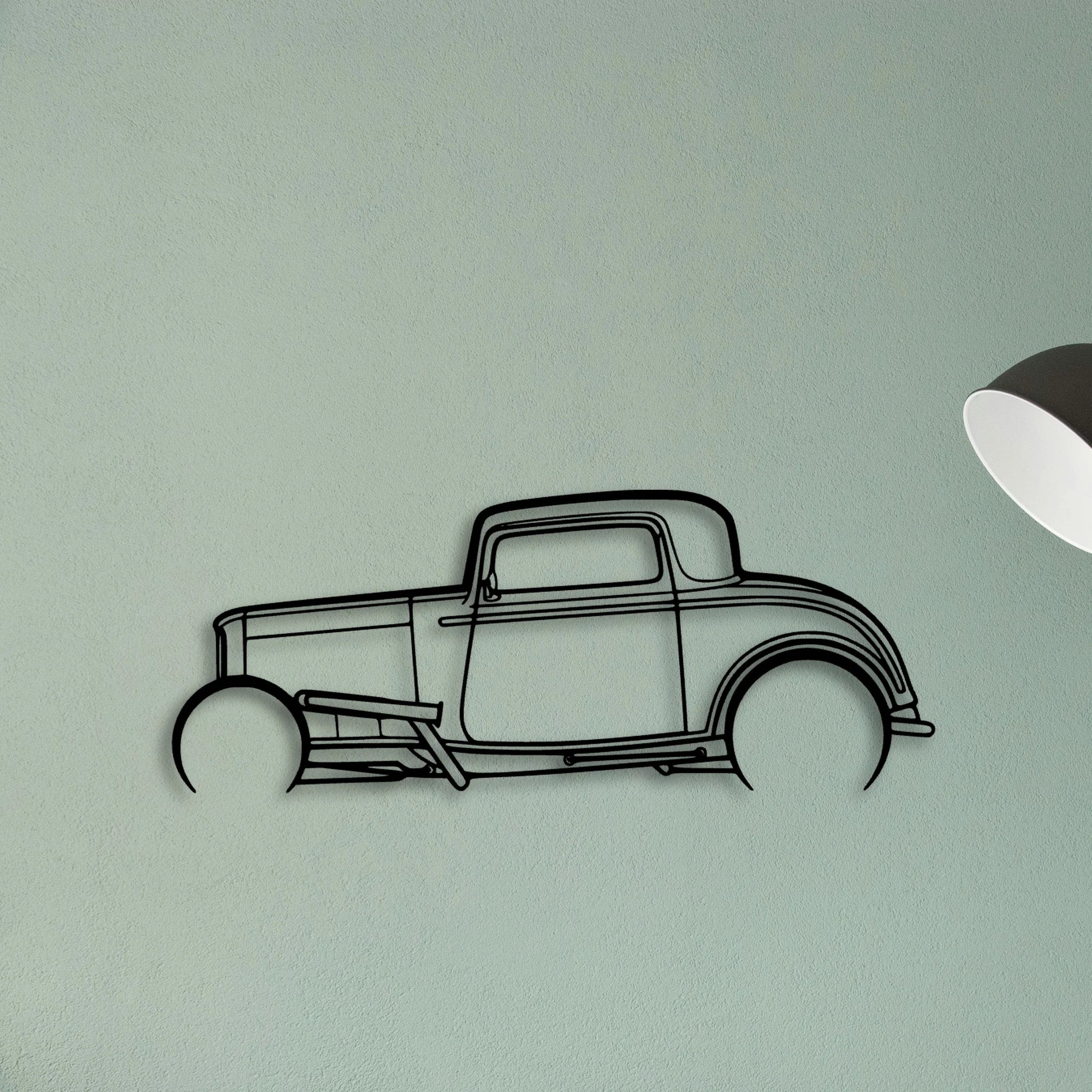 Street ROD 1932 Classic Silhouette Metal Wall Art - Tinvibe