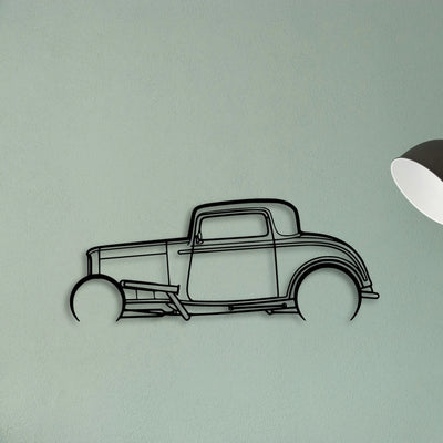 Street ROD 1932 Classic Silhouette Metal Wall Art - Tinvibe
