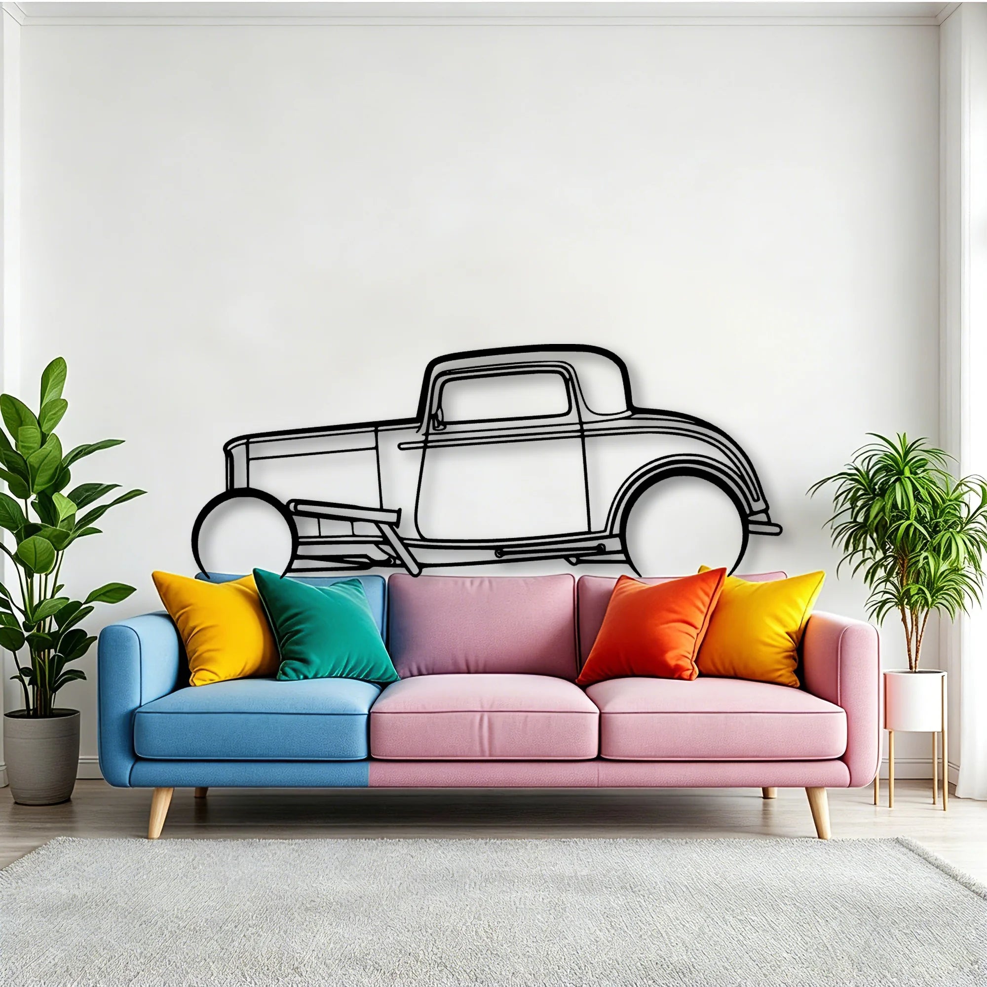 Street ROD 1932 Classic Silhouette Metal Wall Art - Tinvibe
