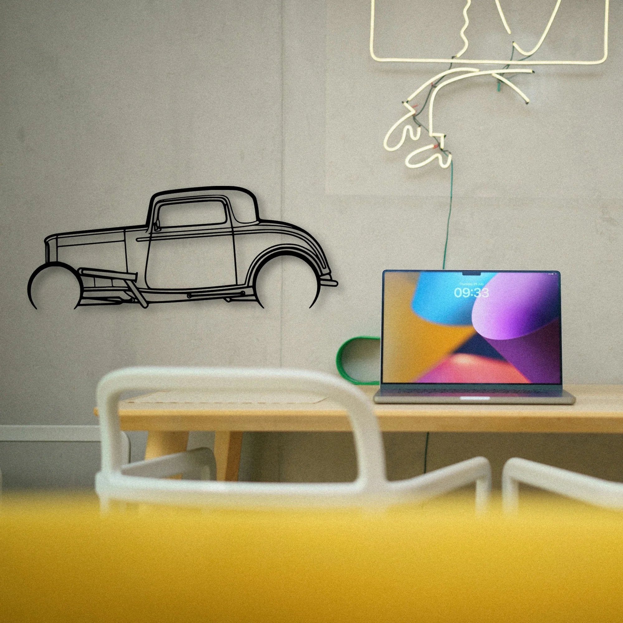 Street ROD 1932 Classic Silhouette Metal Wall Art - Tinvibe