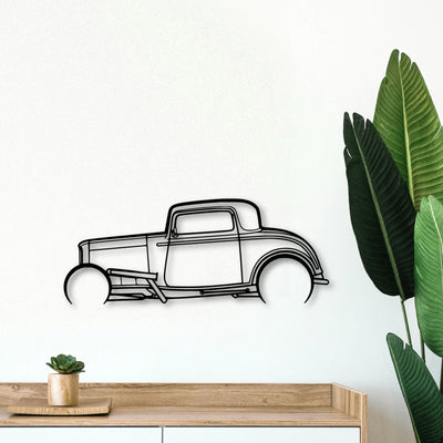 Street ROD 1932 Classic Silhouette Metal Wall Art - Tinvibe