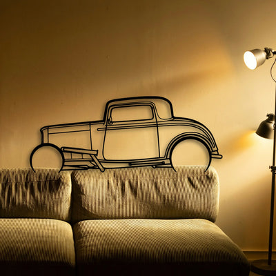 Street ROD 1932 Classic Silhouette Metal Wall Art - Tinvibe