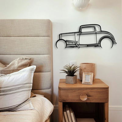 Street ROD 1932 Classic Silhouette Metal Wall Art - Tinvibe
