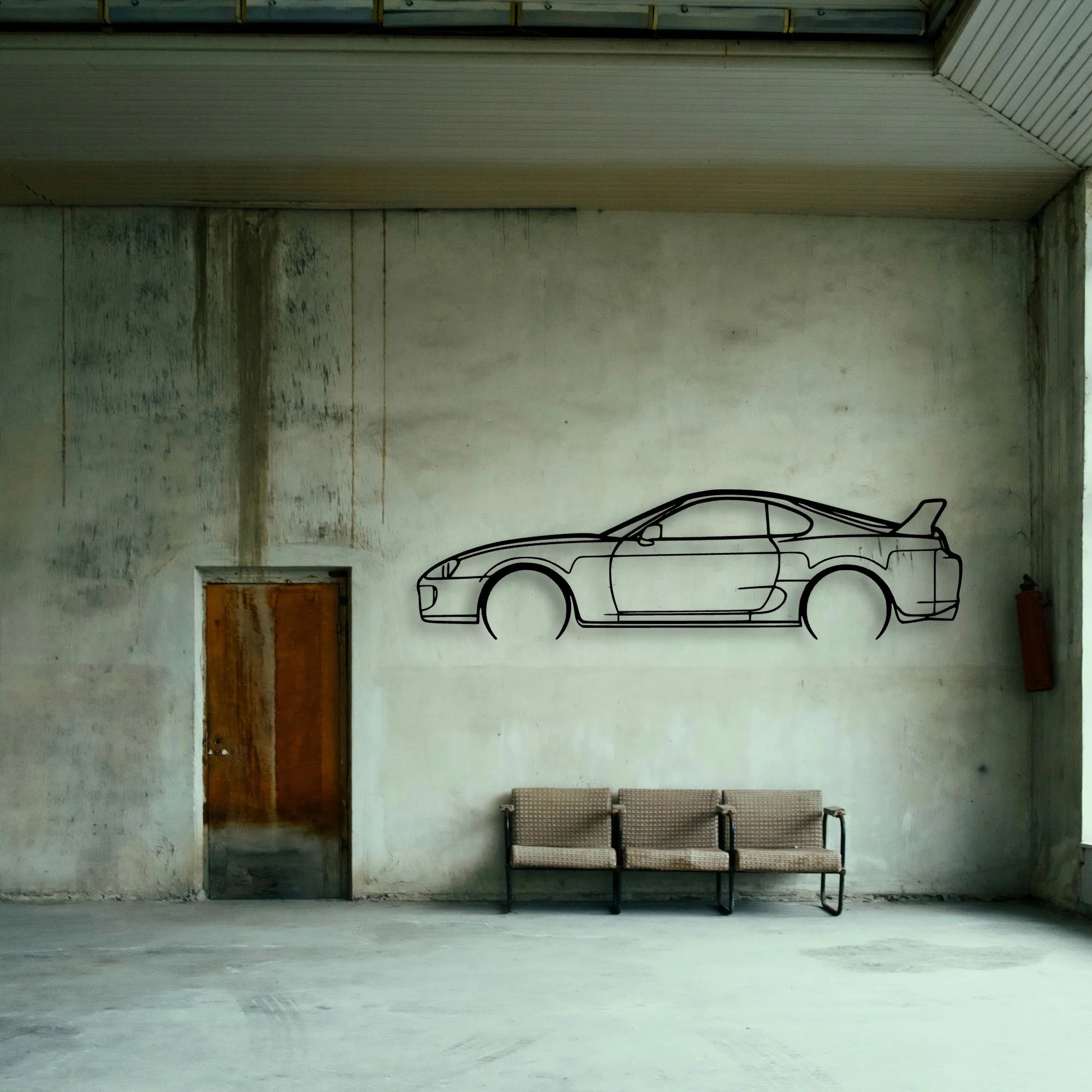 Supra MK4 1993 Classic Silhouette Metal Wall Art - Tinvibe