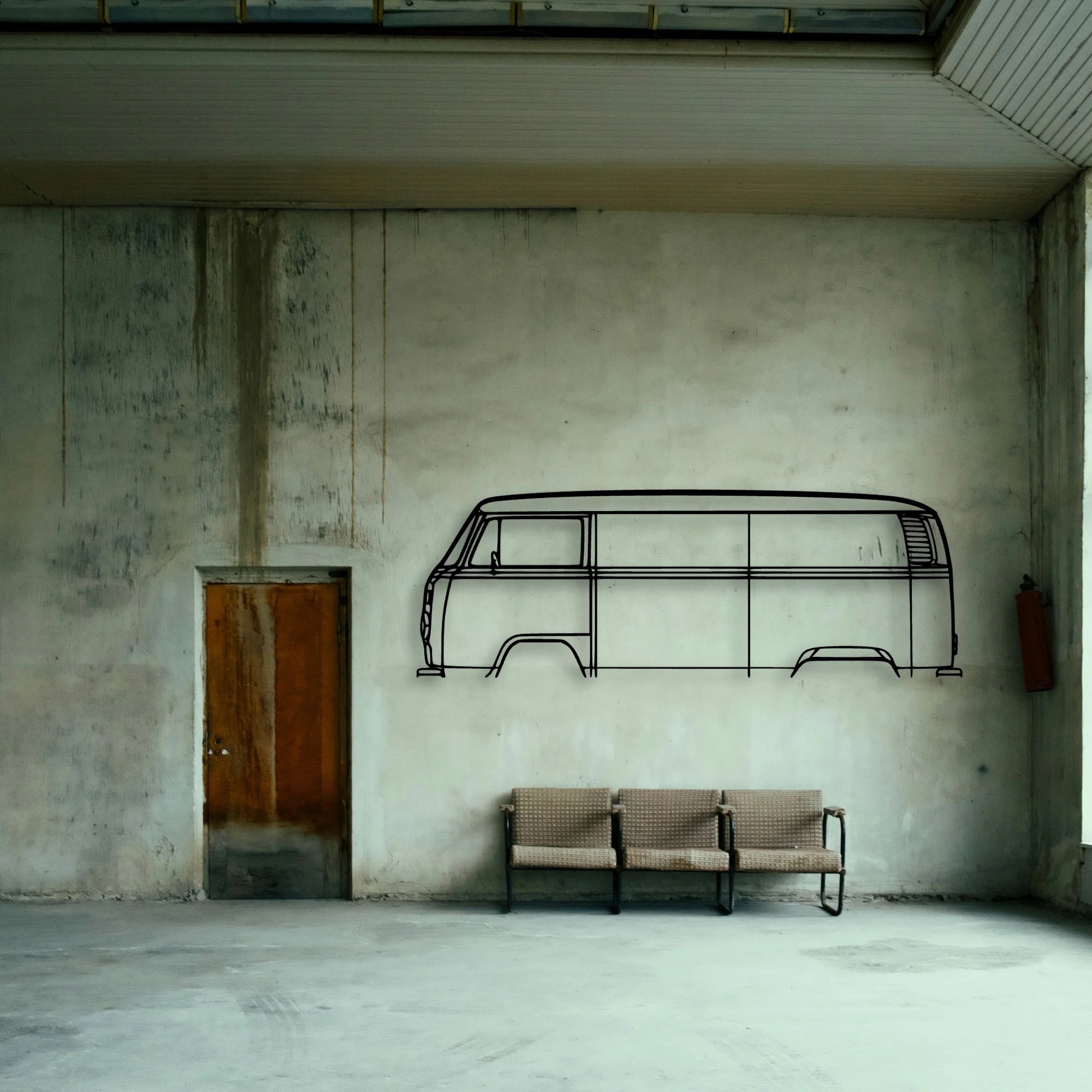 T2 BUS 1977 Classic Silhouette Metal Wall Art - Tinvibe