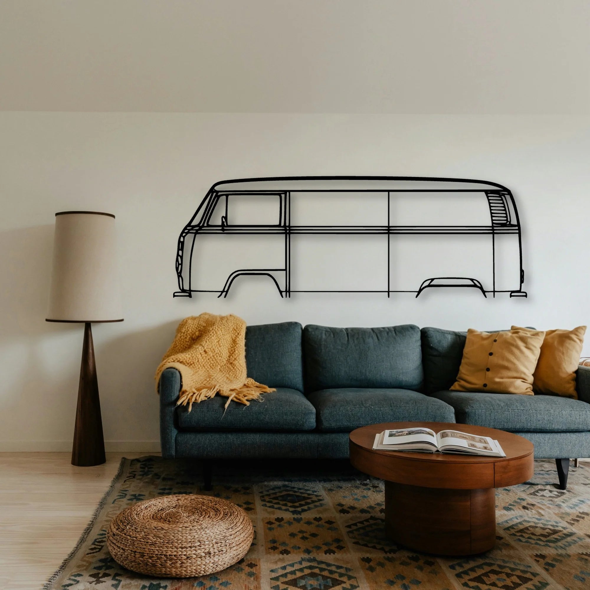 T2 BUS 1977 Classic Silhouette Metal Wall Art - Tinvibe