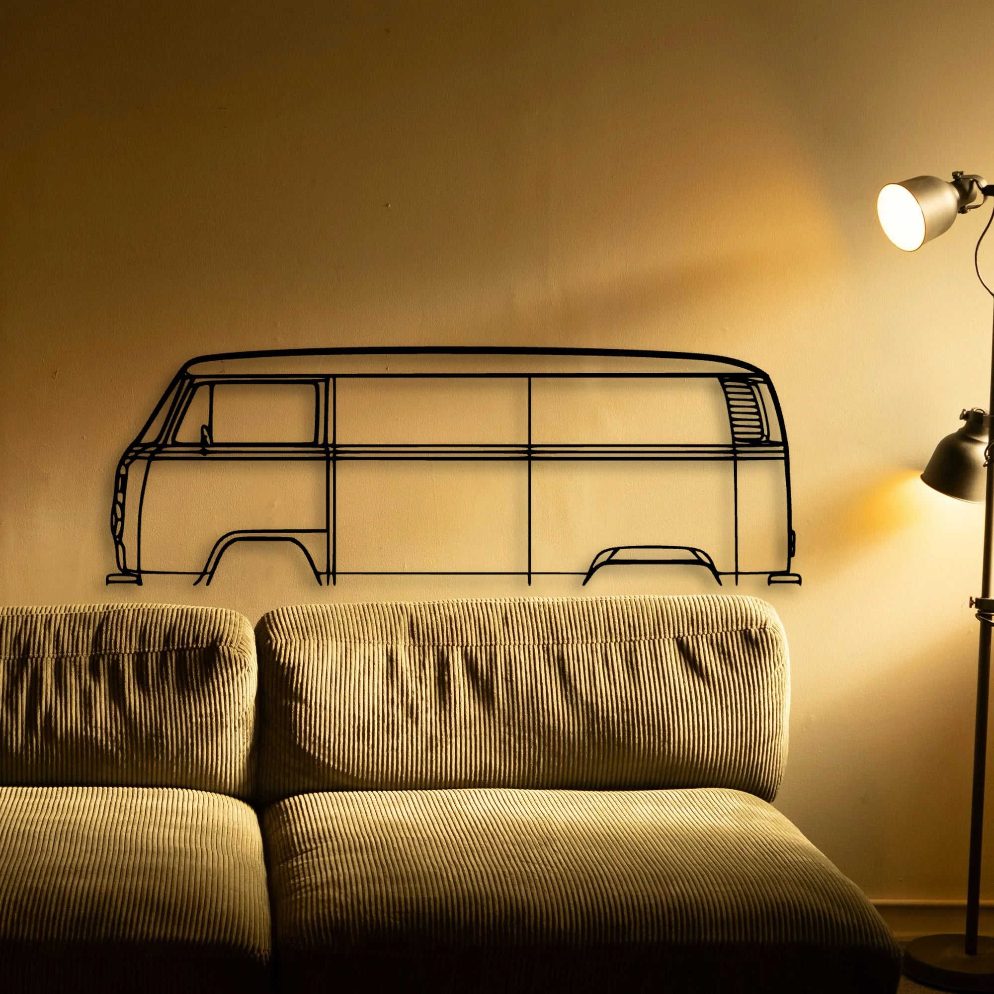 T2 BUS 1977 Classic Silhouette Metal Wall Art - Tinvibe