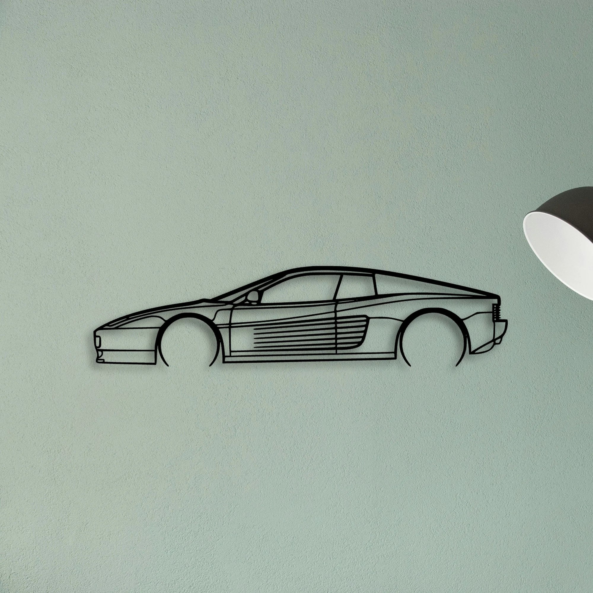 Testarossa 2 Classic Silhouette Metal Wall Art - Tinvibe