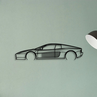 Testarossa 2 Classic Silhouette Metal Wall Art - Tinvibe