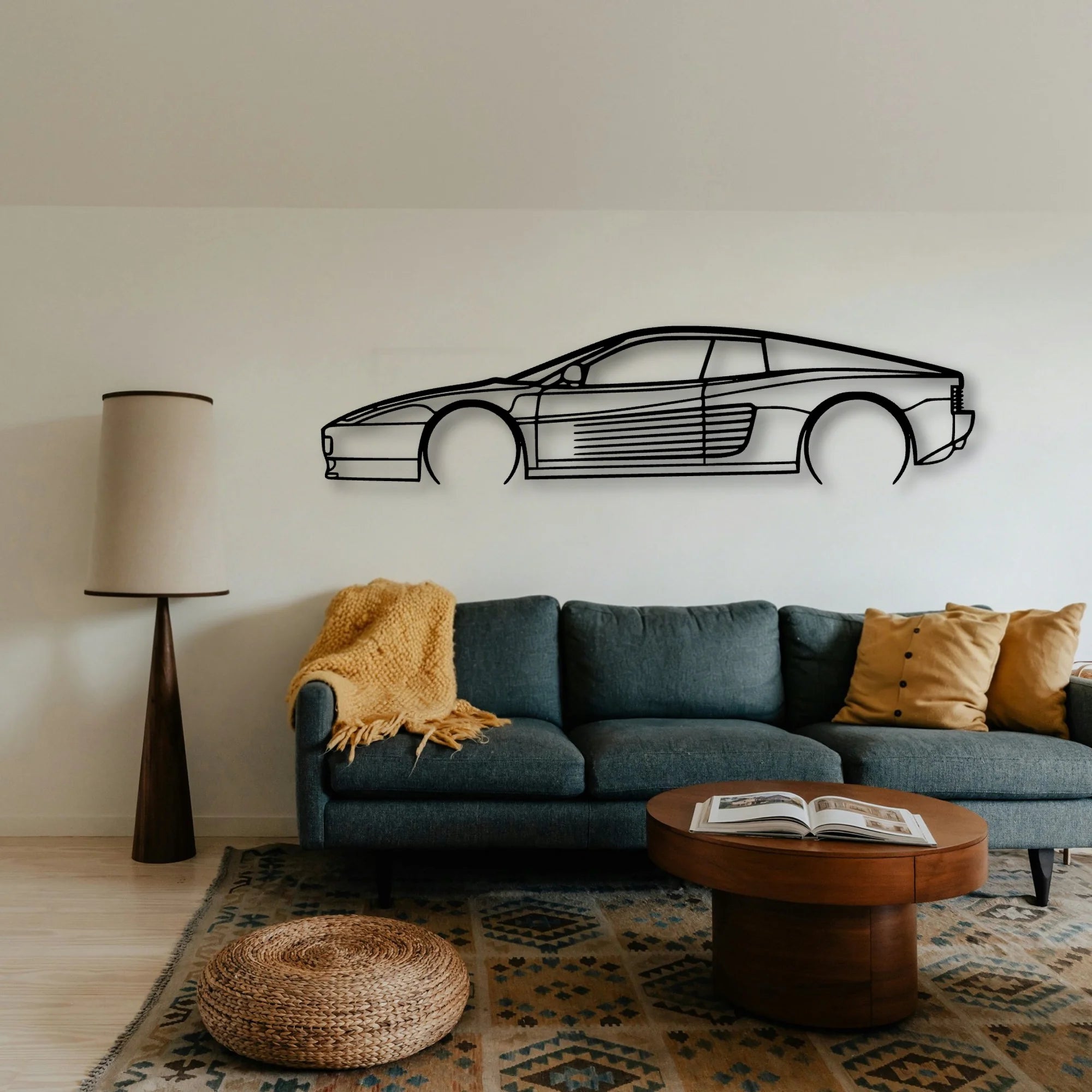 Testarossa 2 Classic Silhouette Metal Wall Art - Tinvibe