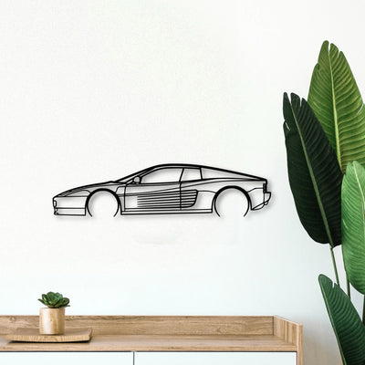 Testarossa 2 Classic Silhouette Metal Wall Art - Tinvibe
