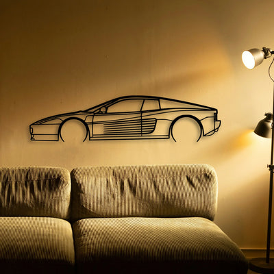 Testarossa 2 Classic Silhouette Metal Wall Art - Tinvibe