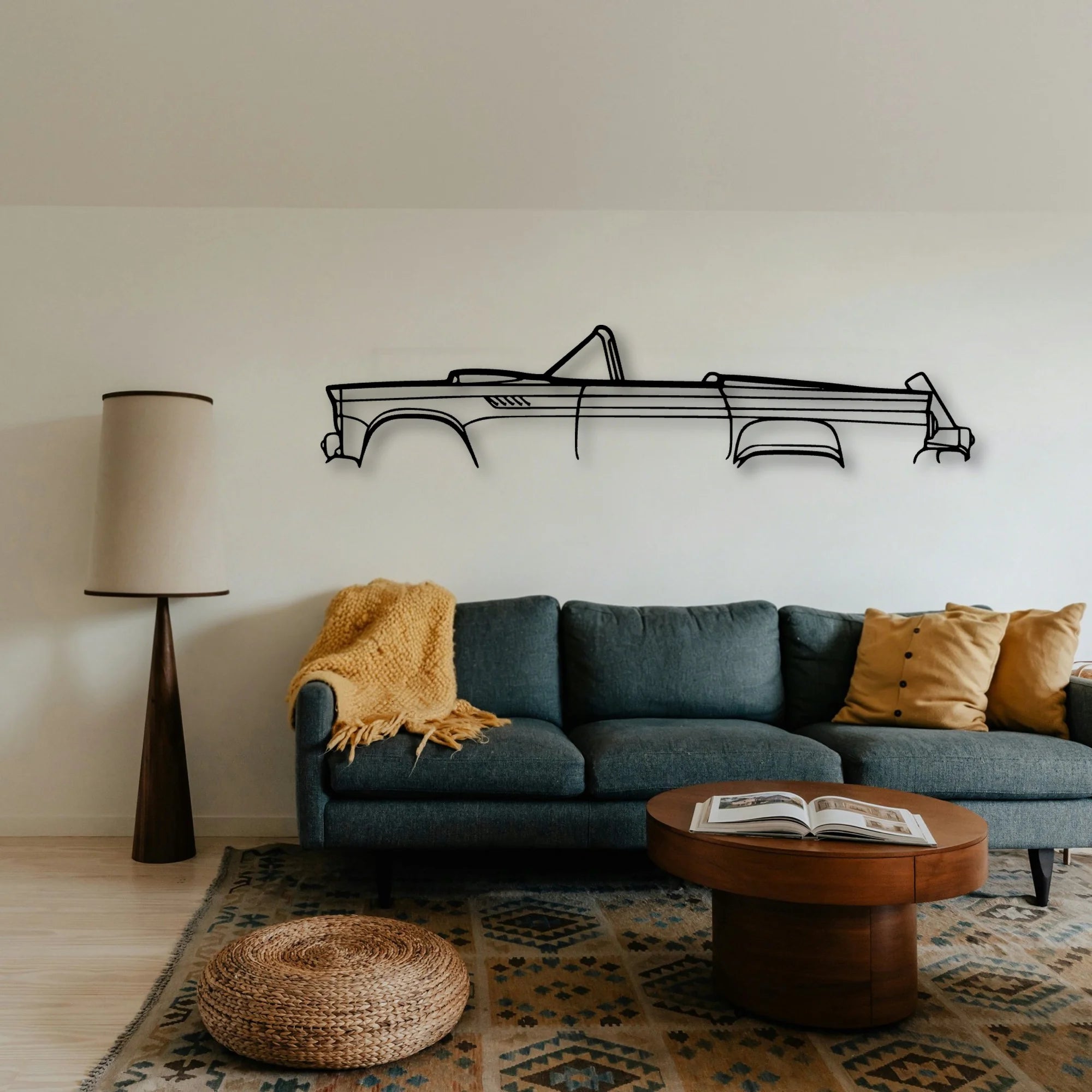 Thunderbird 1955 Classic Silhouette Metal Wall Art - Tinvibe