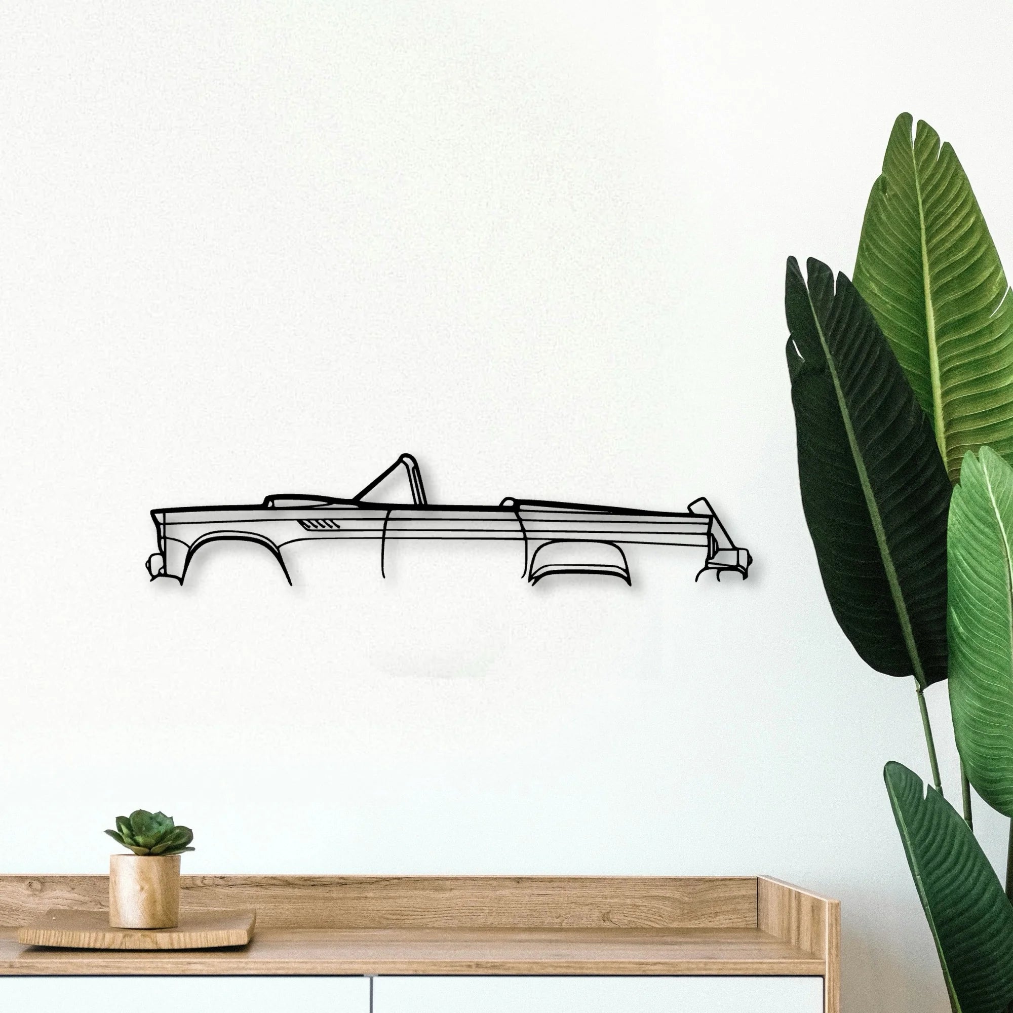 Thunderbird 1955 Classic Silhouette Metal Wall Art - Tinvibe