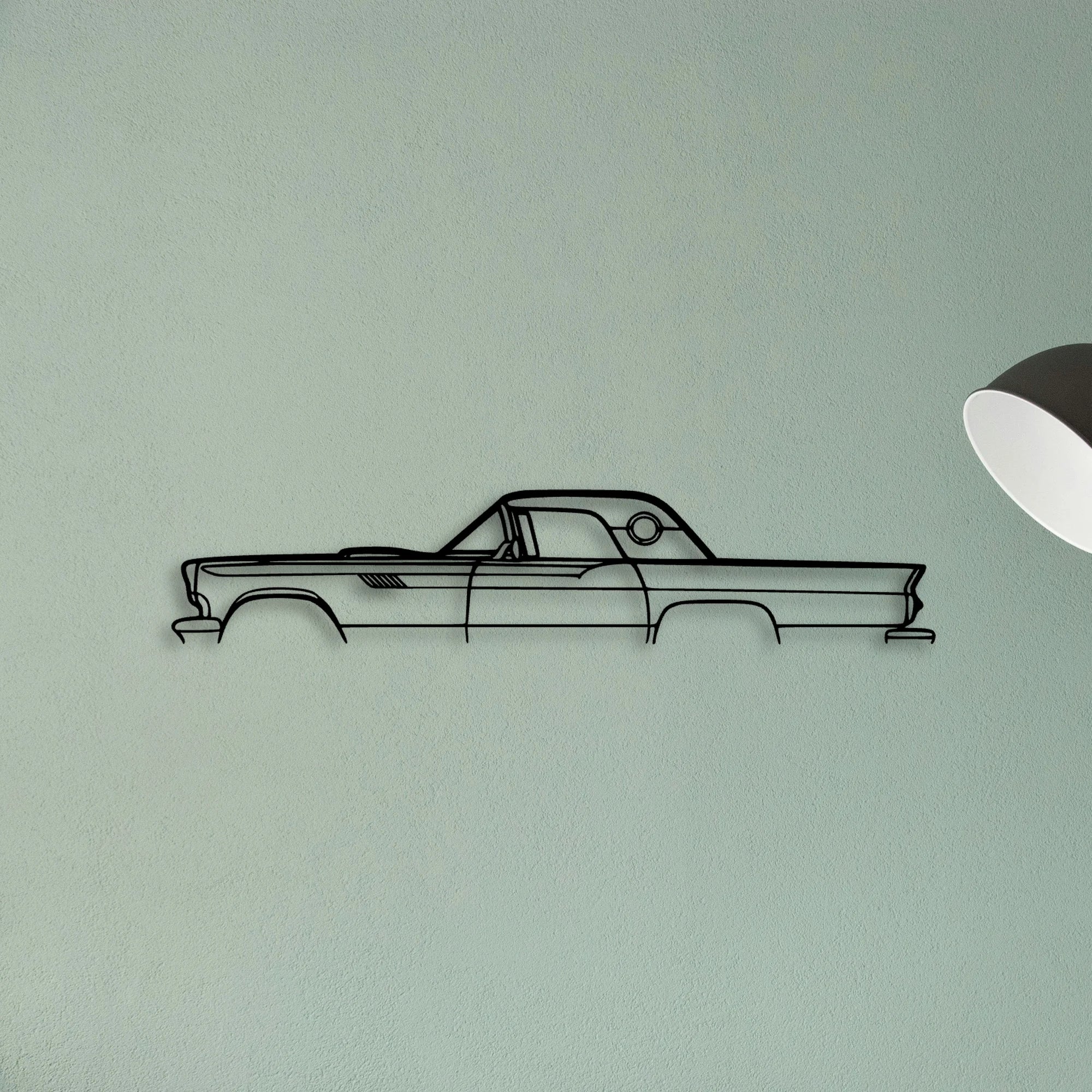 Thunderbird 1957 Classic Silhouette Metal Wall Art - Tinvibe