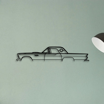Thunderbird 1957 Classic Silhouette Metal Wall Art - Tinvibe