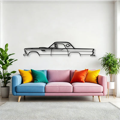 Thunderbird 1957 Classic Silhouette Metal Wall Art - Tinvibe