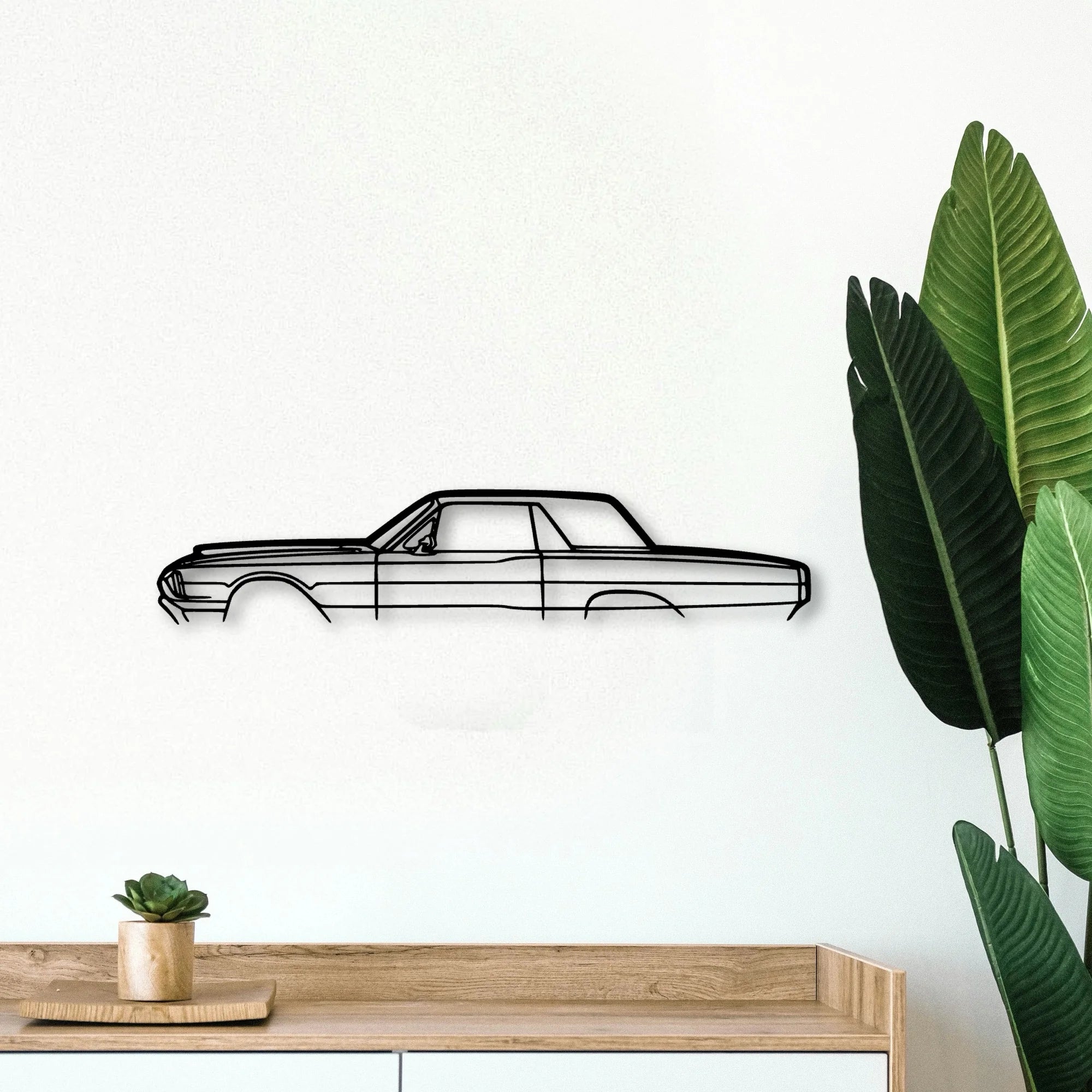 Thunderbird 1966 Classic Silhouette Metal Wall Art - Tinvibe