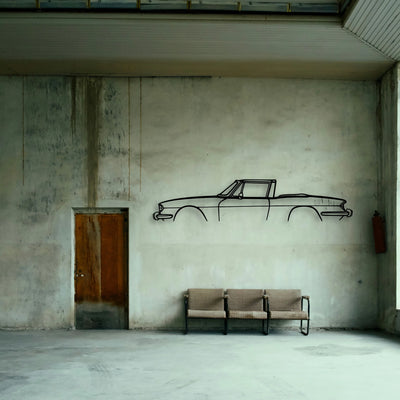 Triumph Stag 1972 Classic Silhouette Metal Wall Art - Tinvibe