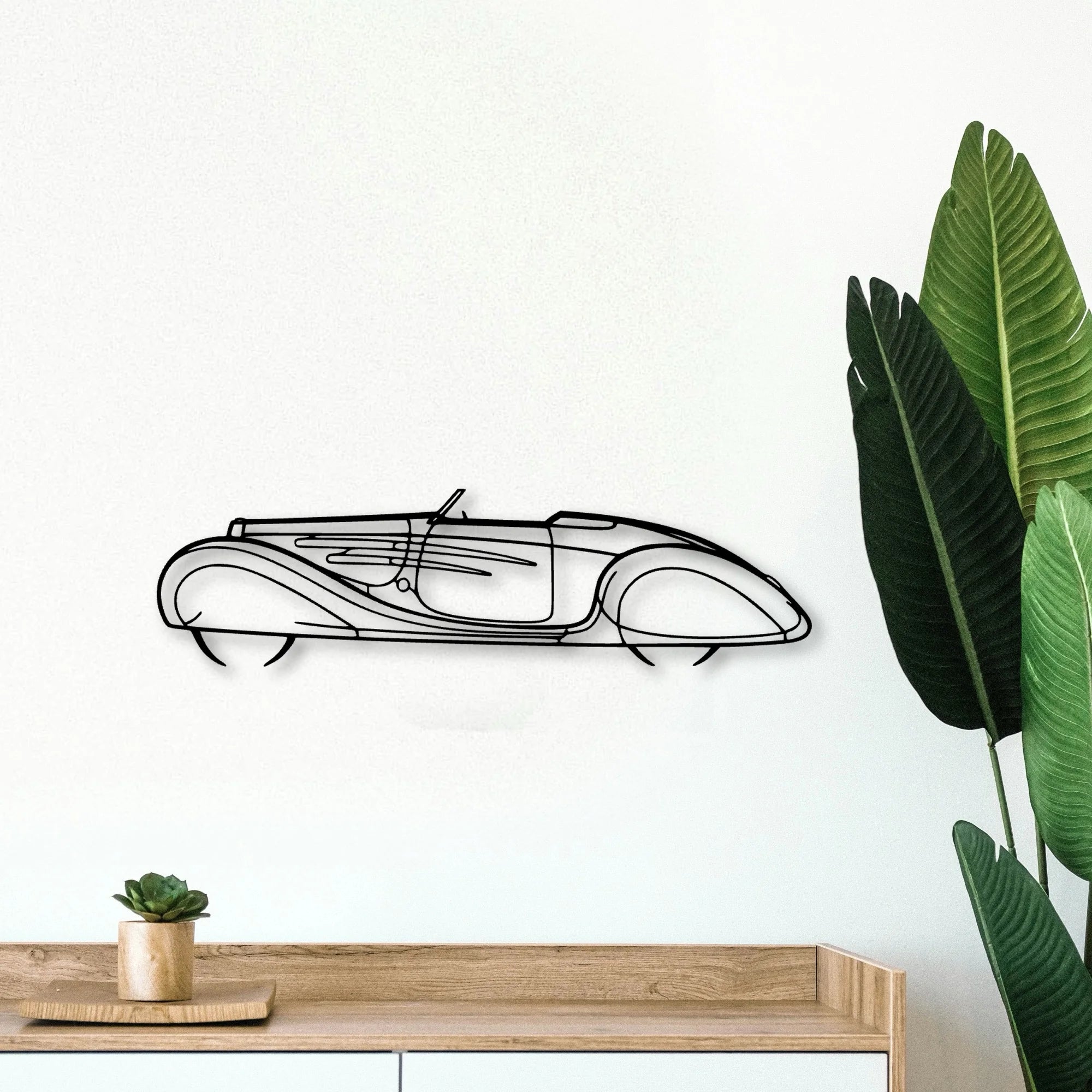 Type 57C 1939 Classic Silhouette Metal Wall Art - Tinvibe
