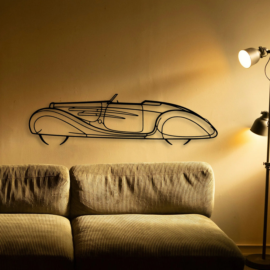 Type 57C 1939 Classic Silhouette Metal Wall Art - Tinvibe