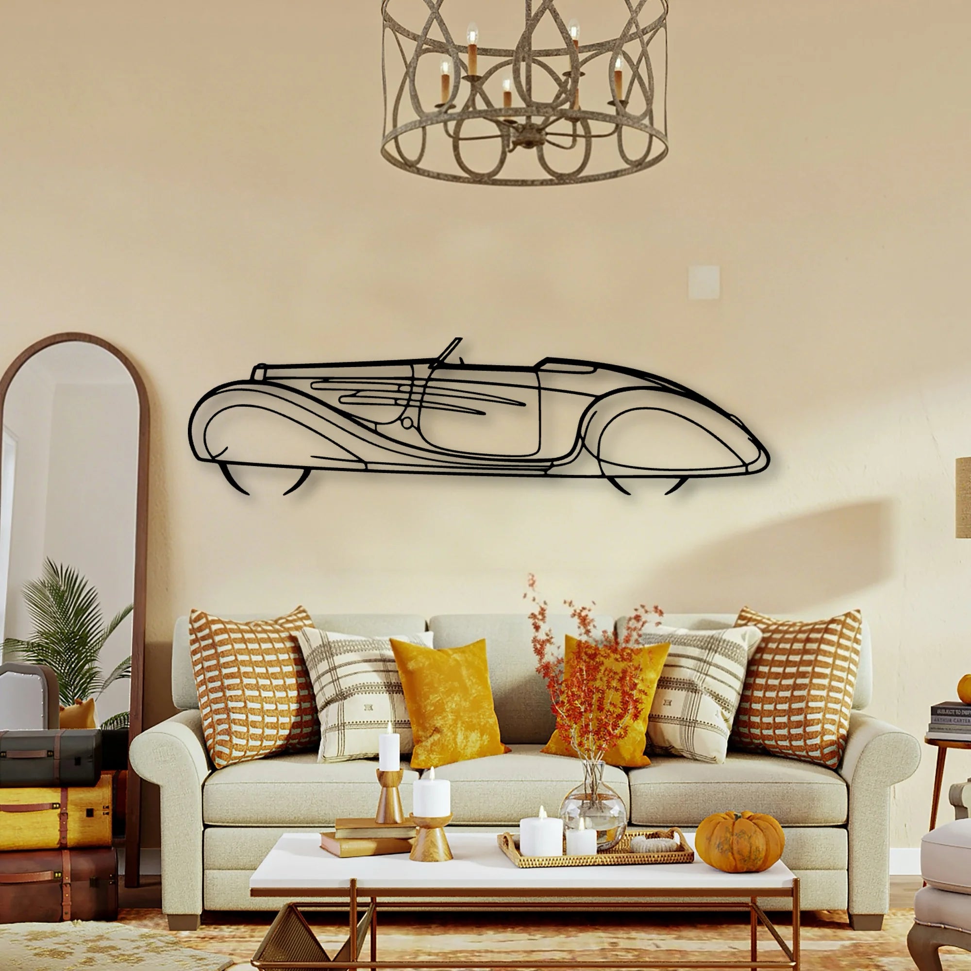 Type 57C 1939 Classic Silhouette Metal Wall Art - Tinvibe