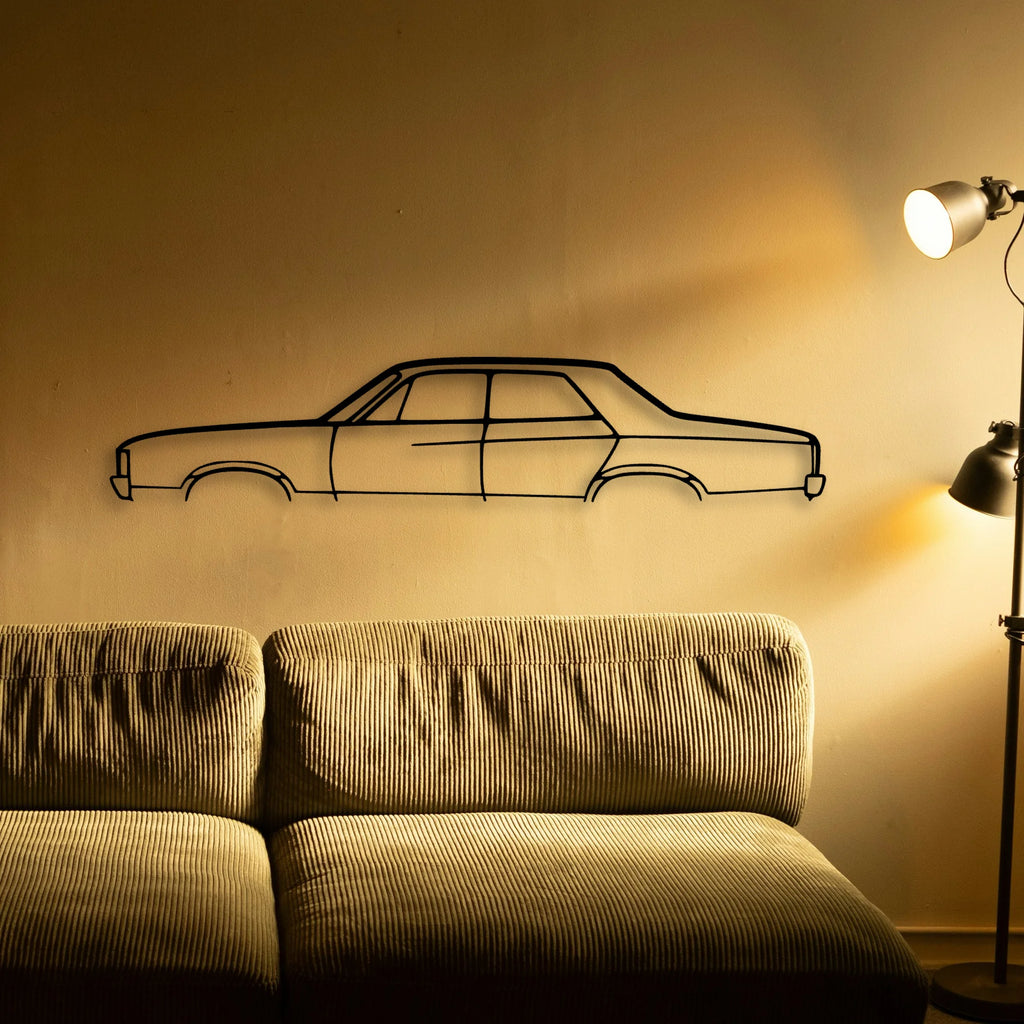 Valiant Pacer 1972 Classic Silhouette Metal Wall Art - Tinvibe