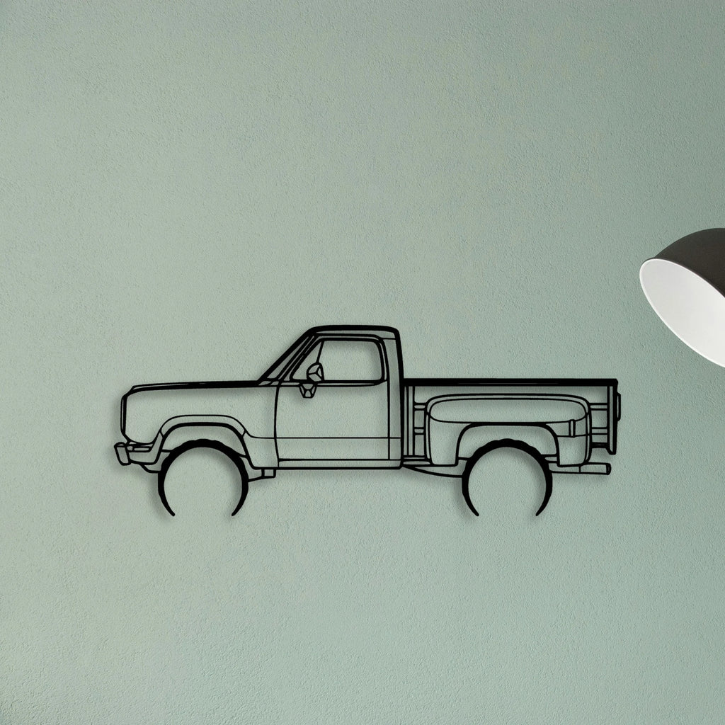 W150 Stepside 1977 Classic Silhouette Metal Wall Art - Tinvibe