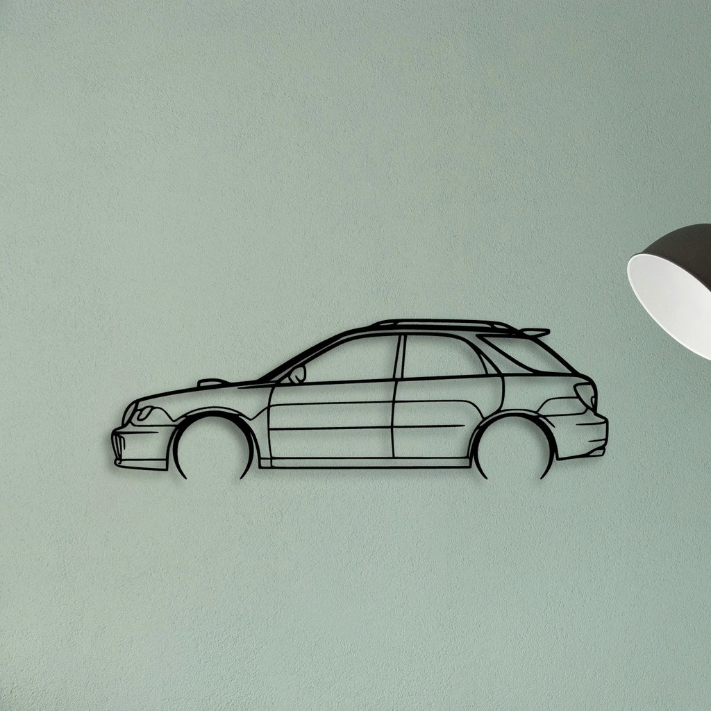 WRX STI 2002 Wagon Classic Silhouette Metal Wall Art - Tinvibe