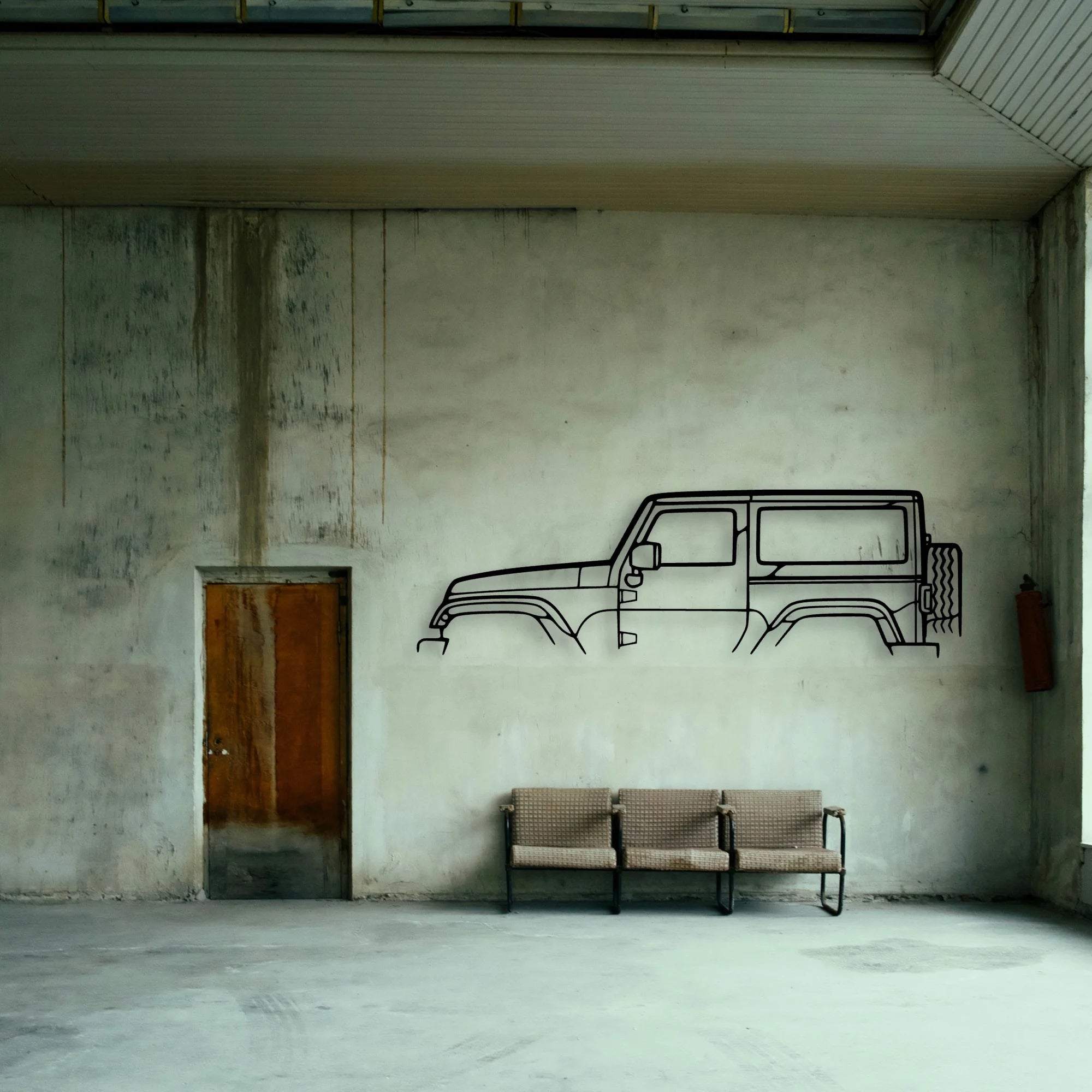 Wrangler 2013 Classic Silhouette Metal Wall Art - Tinvibe