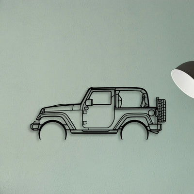 Wrangler 2 Door Classic Silhouette Metal Wall Art - Tinvibe
