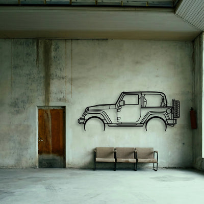 Wrangler 2 Door Classic Silhouette Metal Wall Art - Tinvibe