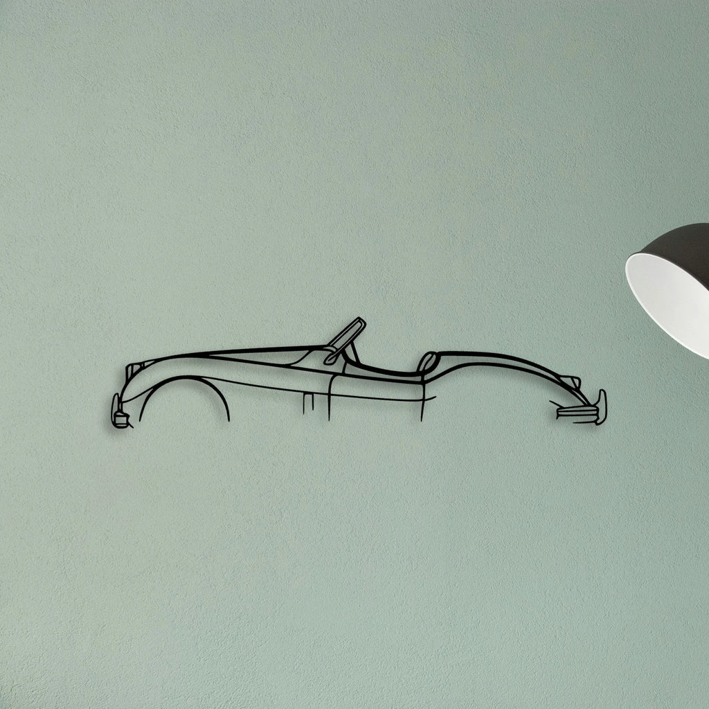 XK 140 Convertible Classic Silhouette Metal Wall Art - Tinvibe