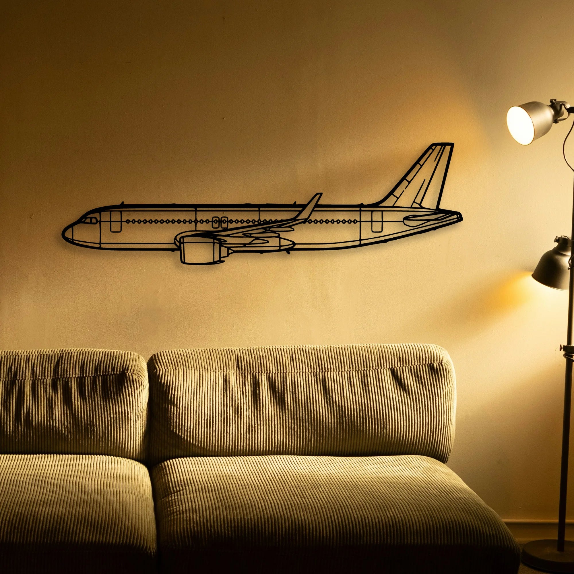 A320NEO 2 Classic Aircraft Silhouette Metal Wall Art - Tinvibe