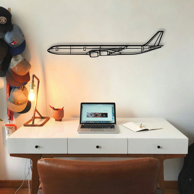A340 600 2 Classic Aircraft Silhouette Metal Wall Art - Tinvibe