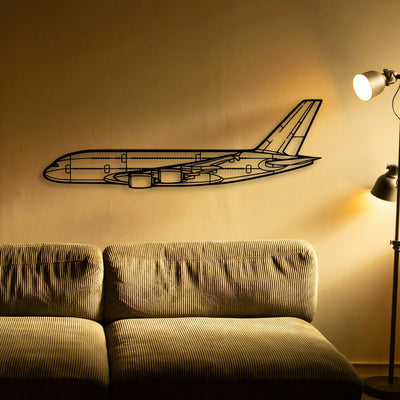 A380 800 Classic Aircraft Silhouette Metal Wall Art - Tinvibe